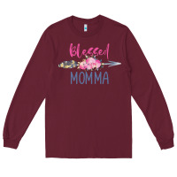Burgundy blessed momma Long Sleeve Tee - artisFamous