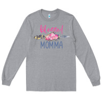 Heather Grey blessed momma Long Sleeve Tee - artisFamous