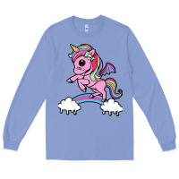 Colony Blue cute unicorn Long Sleeve Tee - artisFamous