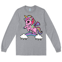 Heather Grey cute unicorn Long Sleeve Tee - artisFamous