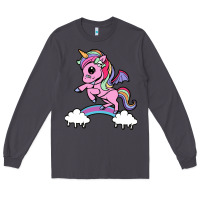 Smoke cute unicorn Long Sleeve Tee - artisFamous