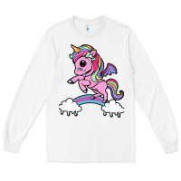 White cute unicorn Long Sleeve Tee - artisFamous