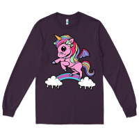 Plum cute unicorn Long Sleeve Tee - artisFamous