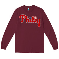 Burgundy baseball philly Long Sleeve Tee - artisFamous