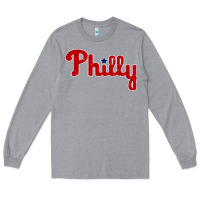Heather Grey baseball philly Long Sleeve Tee - artisFamous