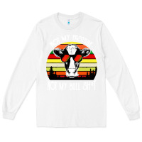 White vintage not my pasture not my bull cow Long Sleeve Tee - artisFamous