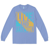 Colony Blue Live And Let Dive Retro Style Long Sleeve Tee - artisFamous