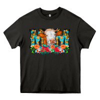 Asphalt Mom Cow Flowers Heavy Core Tee - CowCowDesign