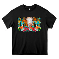 Black Mom Cow Flowers Heavy Core Tee - CowCowDesign