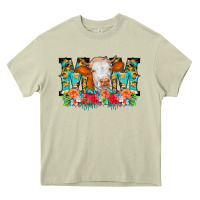 Mossy Mom Cow Flowers Heavy Core Tee - CowCowDesign