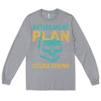 Heather Grey Retirement Plan Scuba Diving Long Sleeve Tee - artisFamous