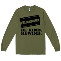 Army Green blockbuster be kind rewind Long Sleeve Tee - artisFamous
