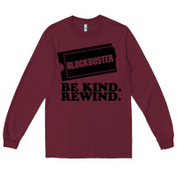 Burgundy blockbuster be kind rewind Long Sleeve Tee - artisFamous