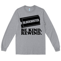 Heather Grey blockbuster be kind rewind Long Sleeve Tee - artisFamous