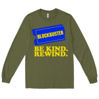 Army Green blockbuster be kind rewind Long Sleeve Tee - artisFamous