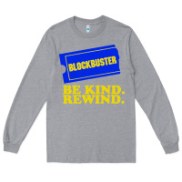 Heather Grey blockbuster be kind rewind Long Sleeve Tee - artisFamous