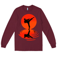 Burgundy karate and kung fu Long Sleeve Tee - artisFamous