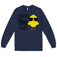 Navy kids chick dig me christian Long Sleeve Tee - artisFamous