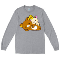 Heather Grey rilakkuma rila head shirt Long Sleeve Tee - artisFamous