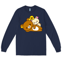 Navy rilakkuma rila head shirt Long Sleeve Tee - artisFamous