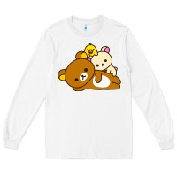 White rilakkuma rila head shirt Long Sleeve Tee - artisFamous