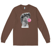 Chestnut Vaporwave statue head with bubblegum Long Sleeve Tee - artisFamous