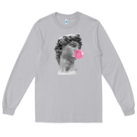 Moon Dust Vaporwave statue head with bubblegum Long Sleeve Tee - artisFamous