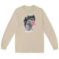 Mushroom Vaporwave statue head with bubblegum Long Sleeve Tee - artisFamous
