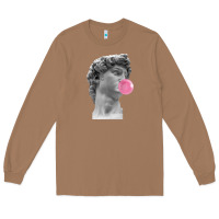 Toasted Coconut Vaporwave statue head with bubblegum Long Sleeve Tee - artisFamous