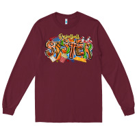 Burgundy basketball sister Long Sleeve Tee - CowhideDigitalArt