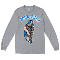 Heather Grey b.i.l.l.i.e  e i.li.s.h  official  bling  t shirt Long Sleeve Tee - artisFamous
