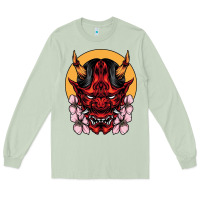 Matcha demon oni mask Long Sleeve Tee - artisFamous