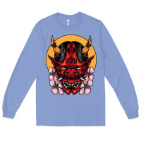 Colony Blue demon oni mask Long Sleeve Tee - artisFamous