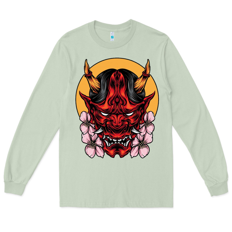 Demon Oni Mask Long Sleeve Tee by artisFamous | Teevron