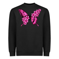 Black floral pink butterfly Heavyweight Sweatshirt - Jasminsmagicworld
