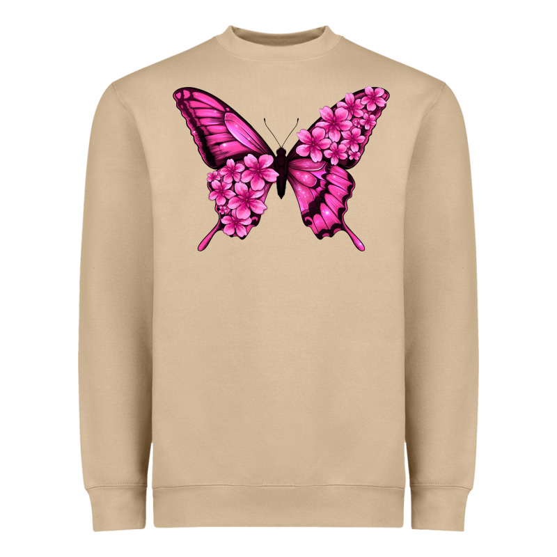 Floral Pink Butterfly Heavyweight Sweatshirt by Jasminsmagicworld | Teevron