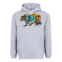 Heather Grey baby bear mini sunflowers leopard cowhide mother's day Heavyweight Hoodie - Jasminsmagicworld