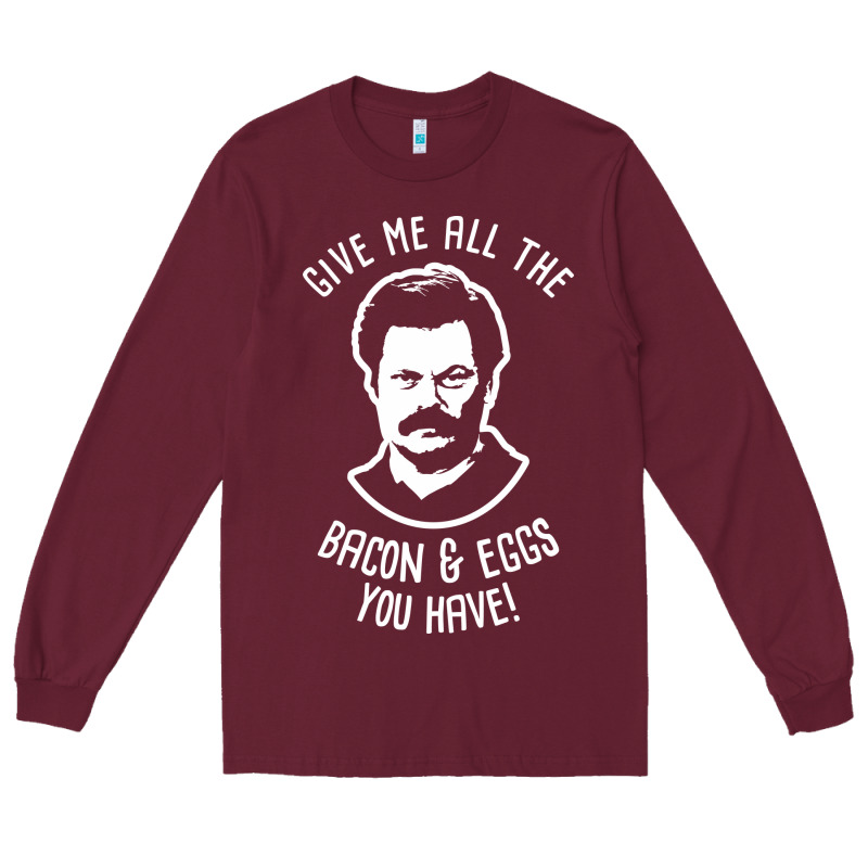 Ron Tv Show Parks Swanson - Bacon & Eggs Long Sleeve Tee by artisFamous | Teevron