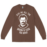 Chestnut Ron tv show parks Swanson - Bacon & Eggs Long Sleeve Tee - artisFamous