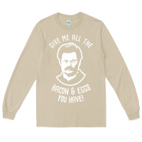 Mushroom Ron tv show parks Swanson - Bacon & Eggs Long Sleeve Tee - artisFamous