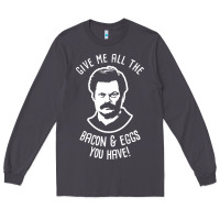 Smoke Ron tv show parks Swanson - Bacon & Eggs Long Sleeve Tee - artisFamous