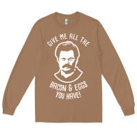 Toasted Coconut Ron tv show parks Swanson - Bacon & Eggs Long Sleeve Tee - artisFamous