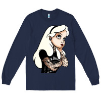 Navy alice in wonderland Long Sleeve Tee - artisFamous