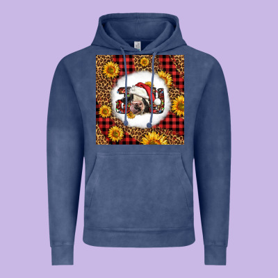 Joy Christmas Cow Vintage Hoodie Designed By Lillyallendesigns