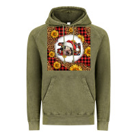 Vintage Olive joy christmas cow Vintage Hoodie - LillyAllenDesigns