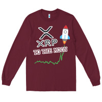Burgundy xrp to the moon Long Sleeve Tee - artisFamous