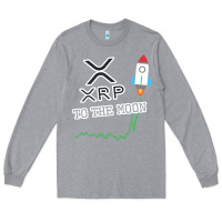 Heather Grey xrp to the moon Long Sleeve Tee - artisFamous