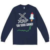 Navy xrp to the moon Long Sleeve Tee - artisFamous