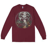 Burgundy cobra k.a.i rusted steel snake lo go graphic t shirt Long Sleeve Tee - artisFamous