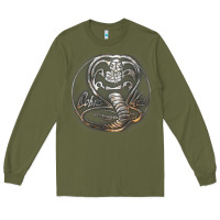 Army Green cobra k.a.i rusted steel snake lo go graphic t shirt Long Sleeve Tee - artisFamous